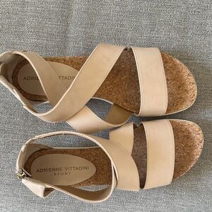 Adrienne Vittadini Beige Strappy Sandals